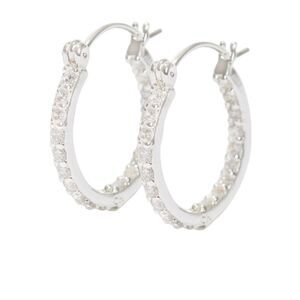 Crystal Haze Mini Serena Silver Plated Hoop Earrings Clear CZ
